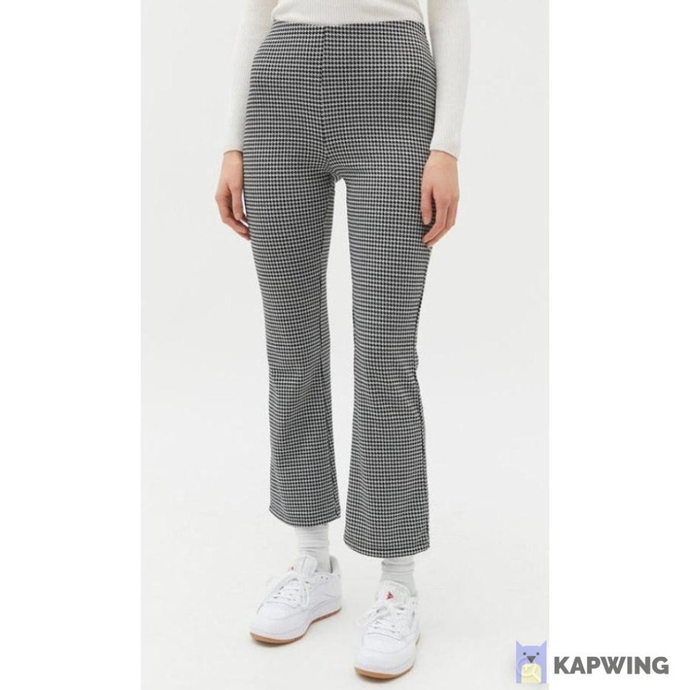 UO Black and White Cropped Trousers High Waisted M